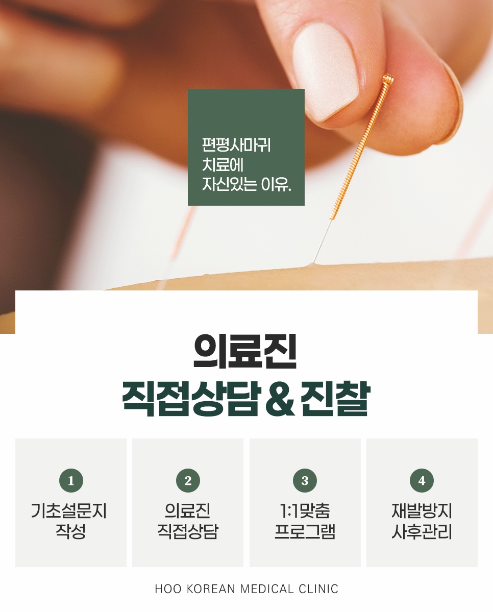 후한의원 편평사마귀 의료진 직접 상담 및 진찰 프로세스 안내